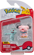 SUNNY, Pokémon, Figuras de Batalha, Pack com 2 figuras de 5cm, Machop e Snubbull