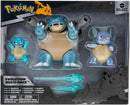 3 Bonecos Squirtle, Wartortle e Blastoise