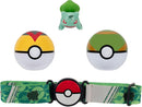Pokémon Clip 'N' Go Belt Set - Includes Themed Belt and 2-Inch Bulbasaur Battle Figure with Level Ball and Nest Ball Accessories