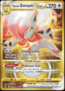 Pokémon - Carta Colecionável Zoroark Vstar 213/196 Lost Origin - Cartão Estrela de Edição Rara Dourada Holo Foil