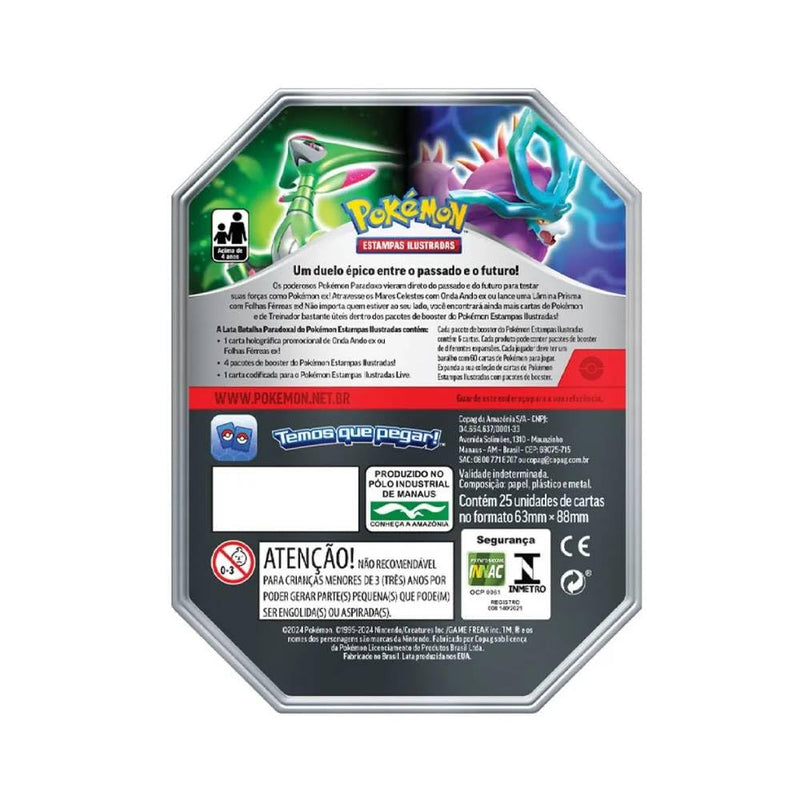 Cartas Pokémon TGC Lata Cards Batalha Paradoxal - Copag (Onda Ando EX)