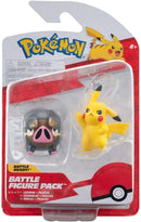 Pokémon Conjunto de mini bonecos de batalha Pikachu & Ferkuli, 5 cm, do pacote de bonecos de batalha