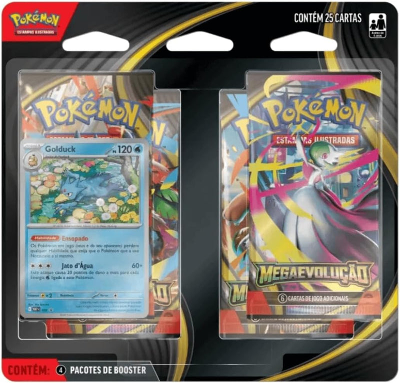 Pokemon Blister Quadruplo MegaEvolução Psyduck Jogo de Cartas Copag