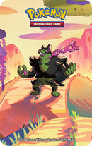 Pokémon TCG: Escarlate e Violeta — Mini lata de fábula envolta – Okidogi (2 pacotes de reforço e 1 folha de adesivo)