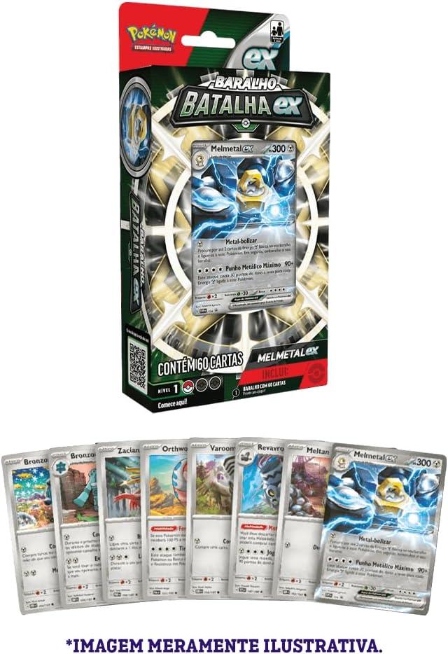 Deck De Batalha Pokémon TCG Melmetal Ex, Cor: Estampado - Copag