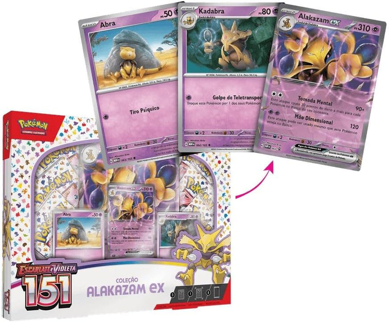 Box Pokemon Alakazam Ex Escarlate E Violeta 151 Copag