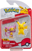 SUNNY, Pokémon, Figuras de Batalha, Pack com 2 figuras de 5cm, Pikachu e Aipom