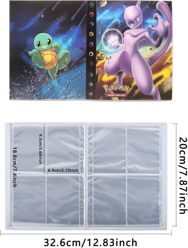 Album Compatible with Pokemon Cards, Pokemon Compatible Card Holder, Album Card Holder Compatible with Pokemon GX EX Cards, 30 Pages Holds Up to 240 Cards (Mewtwo) 