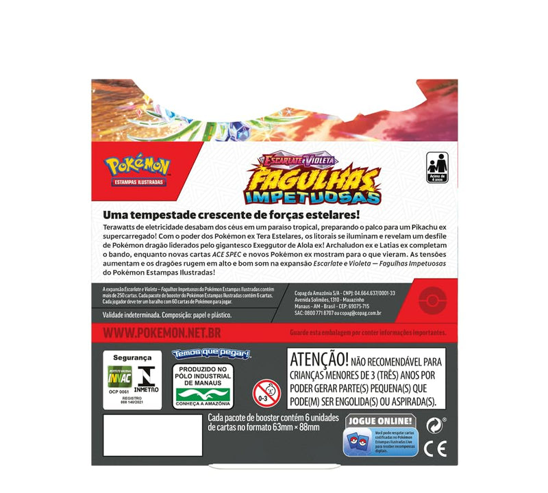 Pokémon TCG, Box Display Escarlate E Violeta 8 Fagulhas Impetuosas