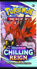 Pokemon TCG Pacote com 10 cartas Booster Espada Shield 06 Reign Chilling