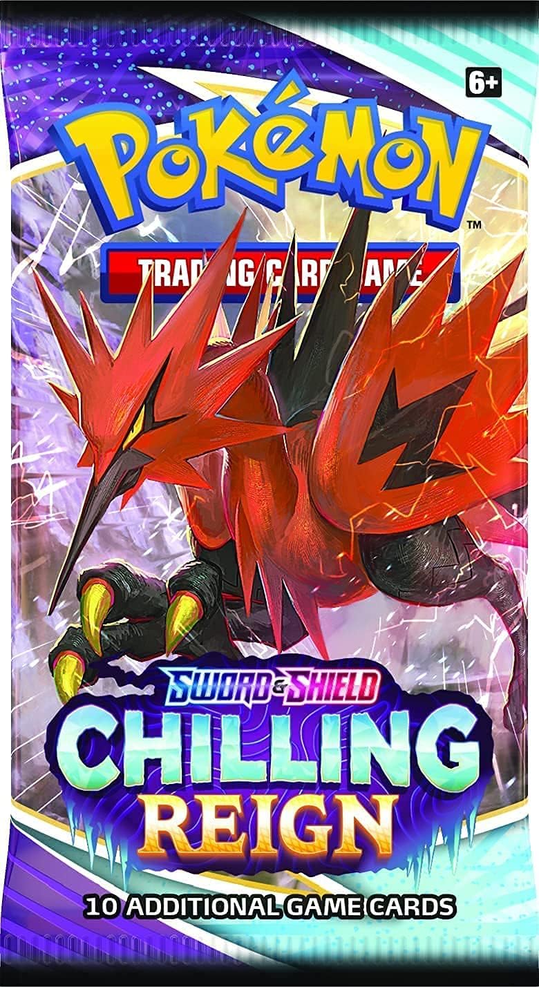 Pokemon TCG Pacote com 10 cartas Booster Espada Shield 06 Reign Chilling