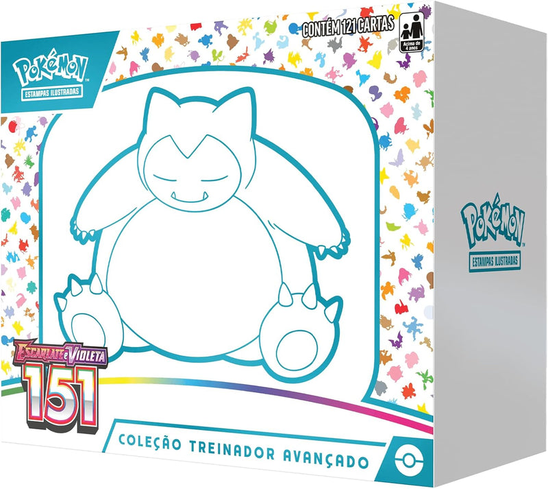 Box Elite Pokémon Escarlate e Violeta 151 Snorlax Coleção Treinador Avançado