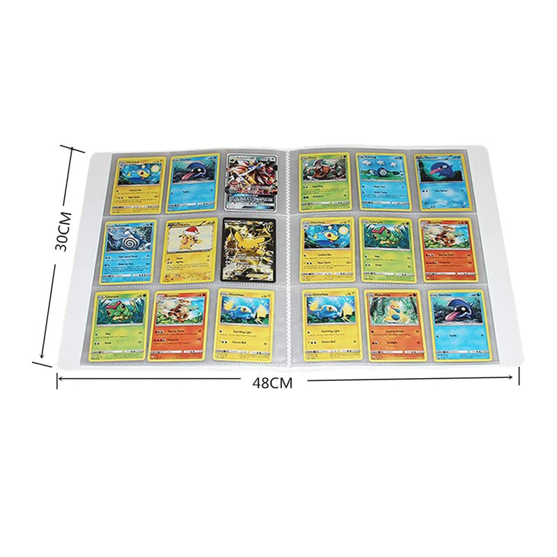 Fichário de cartões, suporte de cartão compatível com cartões Pokémon, porta-cartão, álbum de pasta de cartão, livro de melhor proteção, cartões colecionáveis de até 432 cartões – W07-12