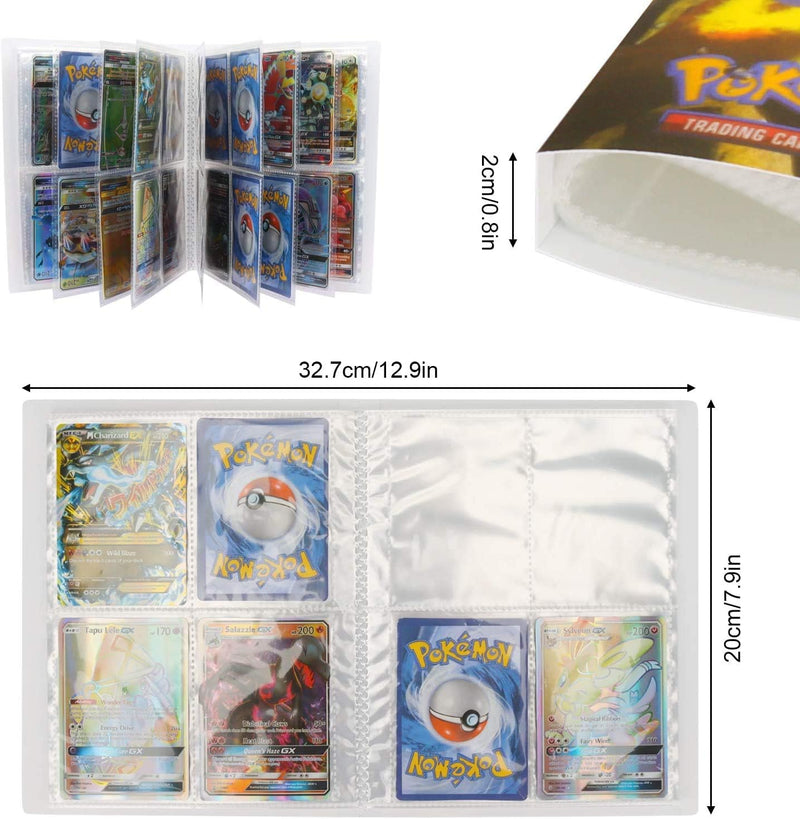 Fichário de cartões, suporte de cartão compatível com cartões Pokémon, porta-cartões álbum, pasta de cartão, livro de melhor proteção, cartões colecionáveis de até 240 cartões – W07-10