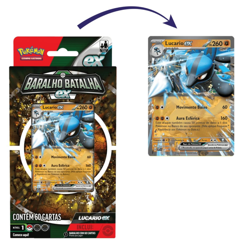Pokémon - Deck Batalha Ex Lucario E Ampharos - Era R$84,99 (DEU A LOUCA NO MARCELO)