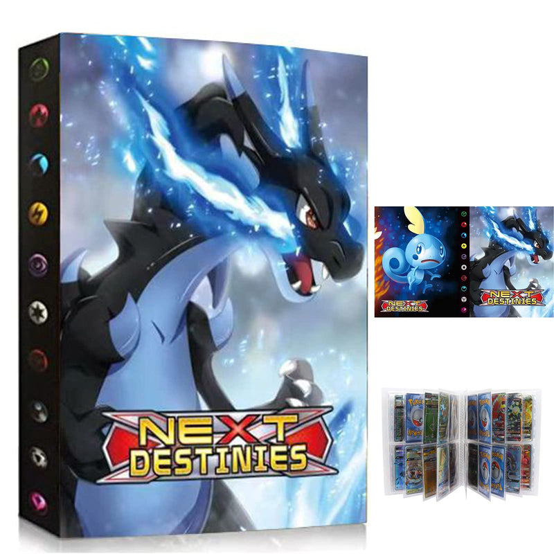 Fichário de porta-cartões compatível com cartão Pokémon, suporte de álbum de cartões, livro de cartões de fichário, melhor proteção de cartas para trocar, coloque até 240 cartões – Eevee&Bikachu