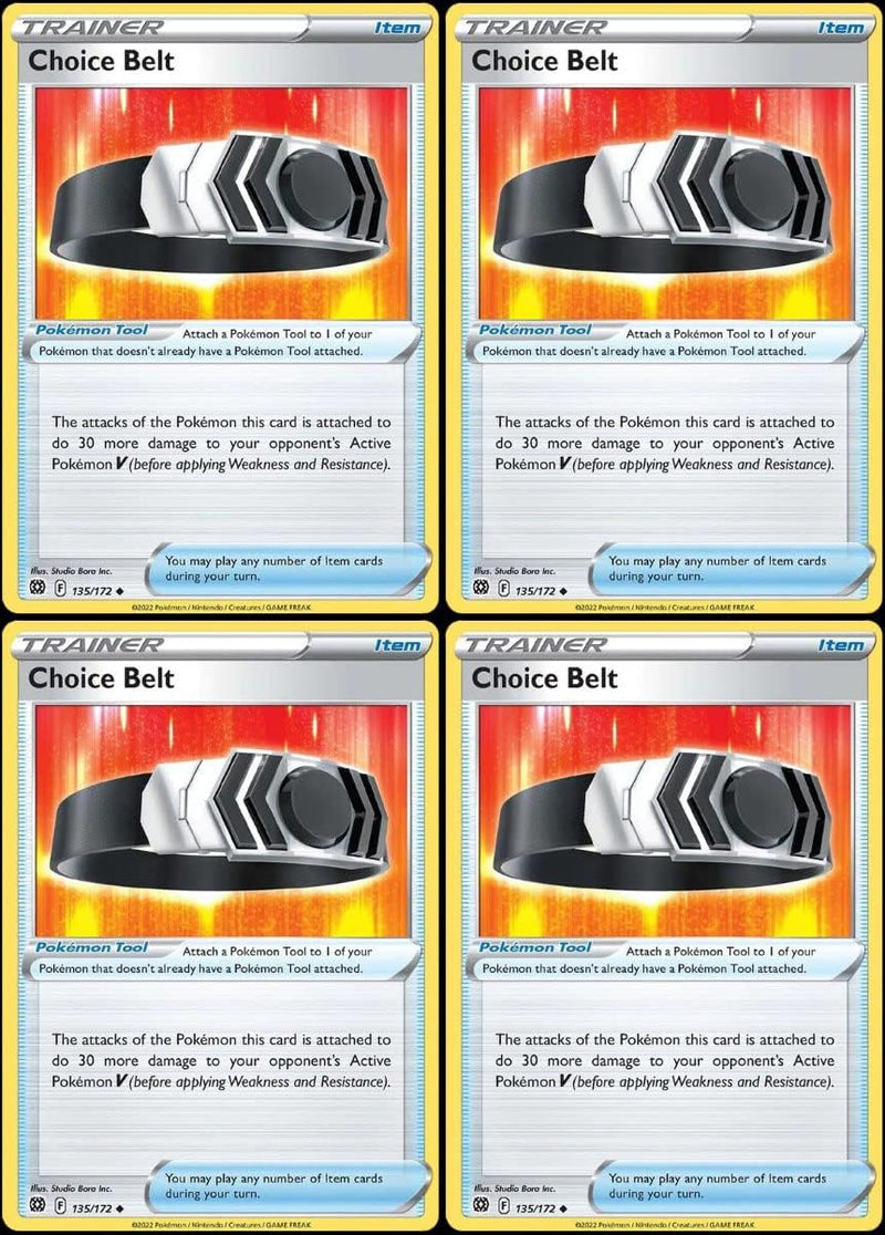 Pokemon Choice Belt 135/172 - Estrelas brilhantes - Conjunto de cartas de treinamento com lote x4