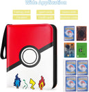 Trading Card Binder for Pokemon Cards, Card Collector Album with Sleeves, Fits Up to 400 Game Cards, Zipper Carrying Card Organizer Book for Boys, Girls