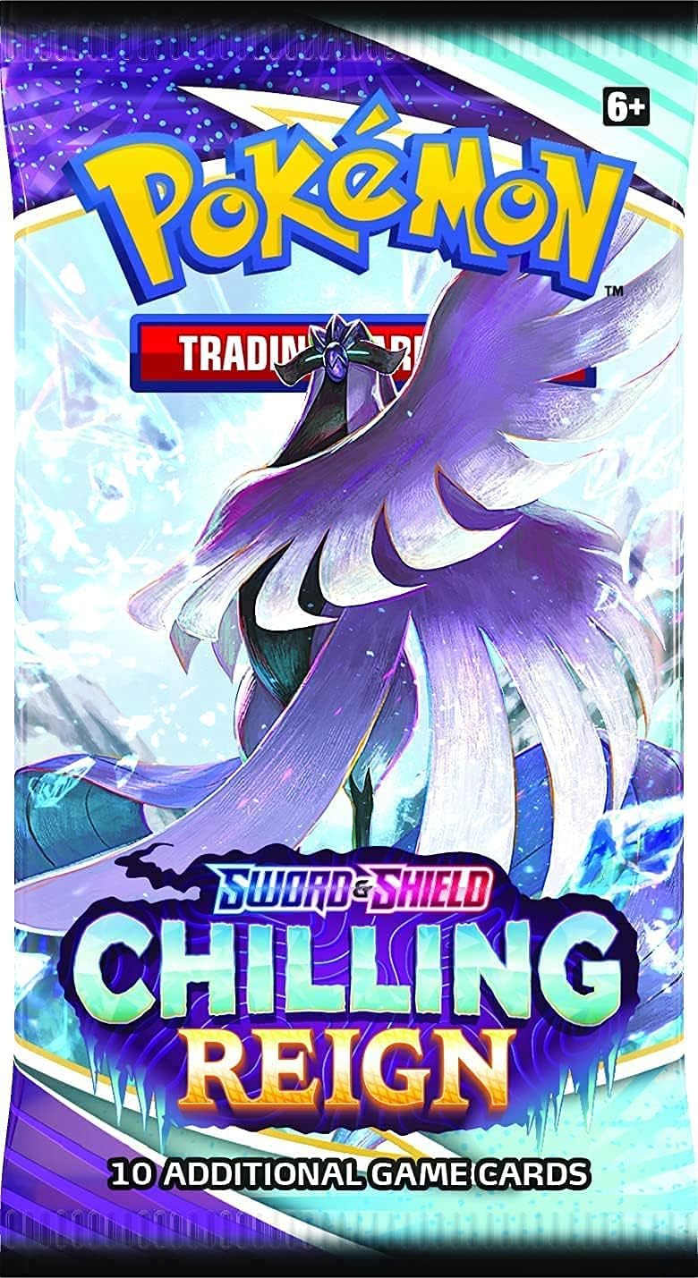 Pokemon TCG Pacote com 10 cartas Booster Espada Shield 06 Reign Chilling