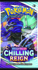 Pokemon TCG Pacote com 10 cartas Booster Espada Shield 06 Reign Chilling