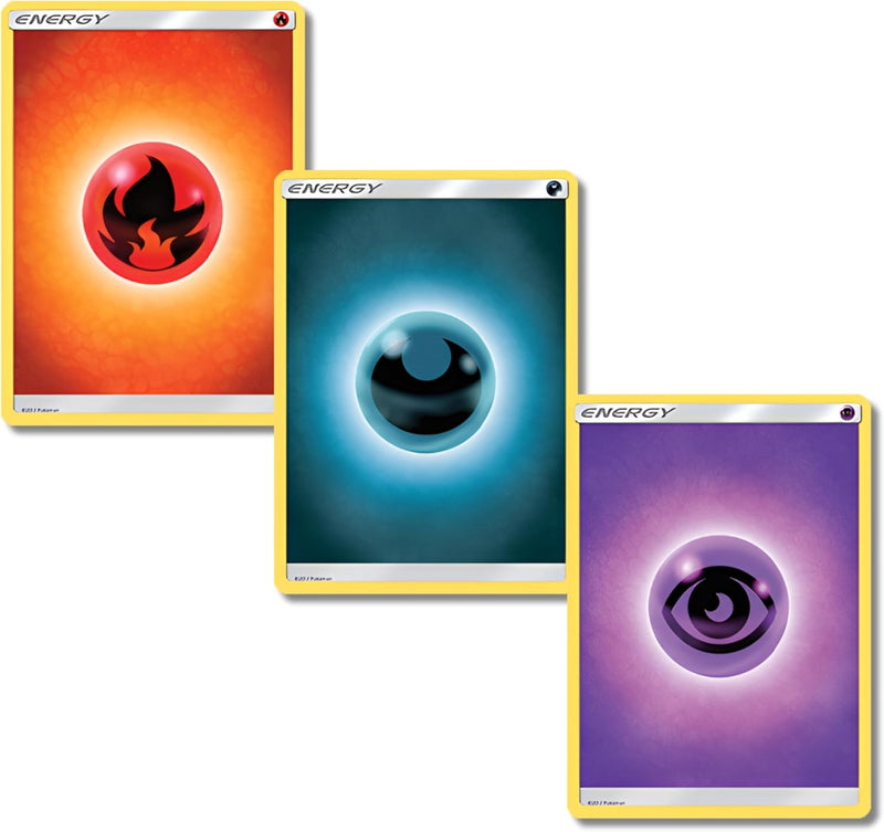 Pokémon: 90 Cartas de Energia Básica (10 de cada tipo)