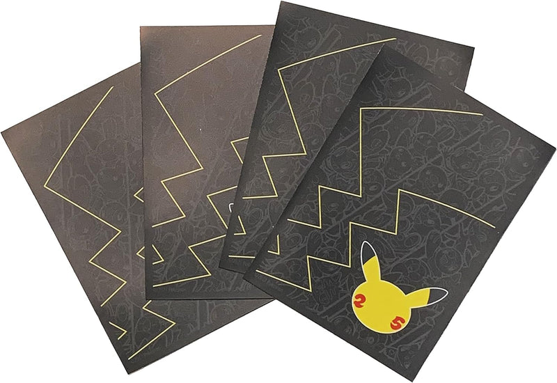 Celebrações – Pikachu – Capas para cartas Pokemon – Pacote com 65 unidades – Protetor de baralho – Caixa exclusiva para treinadores de elite