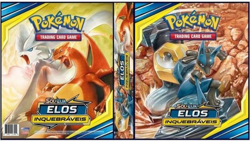 Álbum Pokémon Fichário para Cards - SOL&LUA - Elos Inquebráveis + 10 folhas plásticas de 9 bolsos Y.E.S