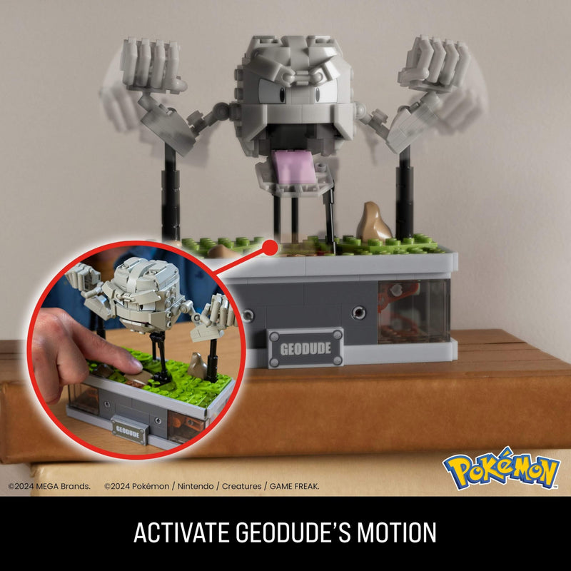 MEGA Pokémon, Blocos de Montar, Miniatura do Geodude com 354 peças, Movimento e 12 cm de Altura, A partir de 13 anos