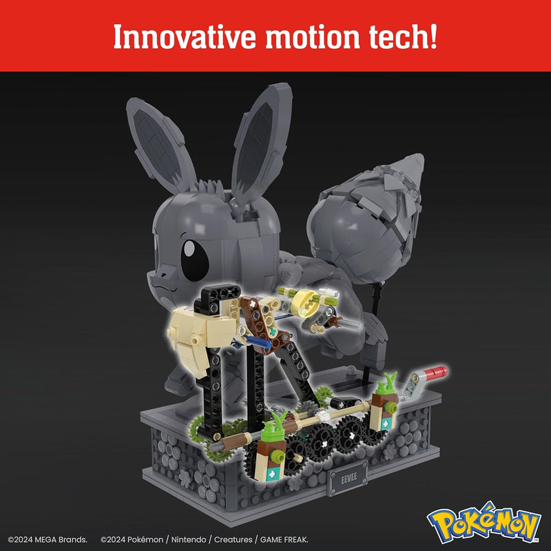 MEGA Pokémon, Blocos de Montar, Eevee com 1366 peças, Movimento e 26 cm de Altura, A partir de 18 anos