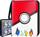 Trading Card Binder for Pokemon Cards, Card Collector Album with Sleeves, Fits Up to 400 Game Cards, Zipper Carrying Card Organizer Book for Boys, Girls