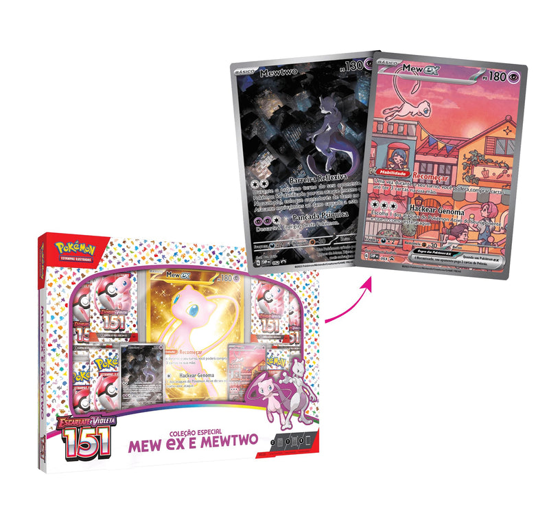 Box Pokémon Coleção 151 Mew Ex E Mewtwo, Cor: Estampado - Copag