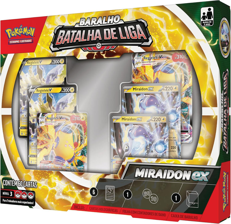 Batalha De Liga Pokémon Miraidon Ex, Cor: Estampado - Copag