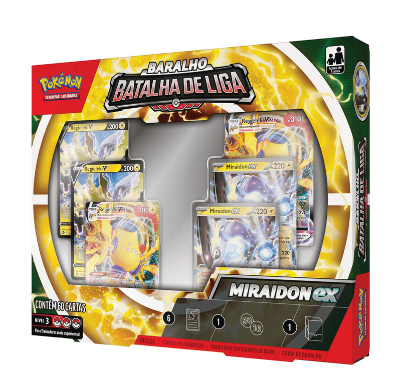 Batalha De Liga Pokémon Miraidon Ex, Cor: Estampado - Copag