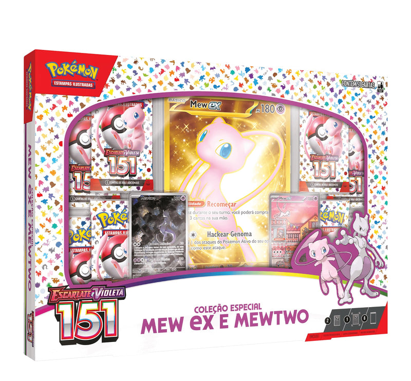 Box Pokémon Coleção 151 Mew Ex E Mewtwo, Cor: Estampado - Copag