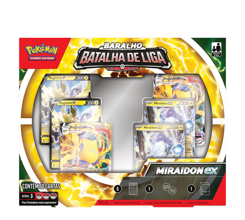 Batalha De Liga Pokémon Miraidon Ex, Cor: Estampado - Copag