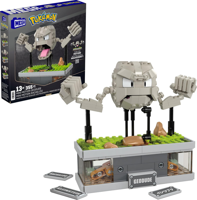 MEGA Pokémon, Blocos de Montar, Miniatura do Geodude com 354 peças, Movimento e 12 cm de Altura, A partir de 13 anos