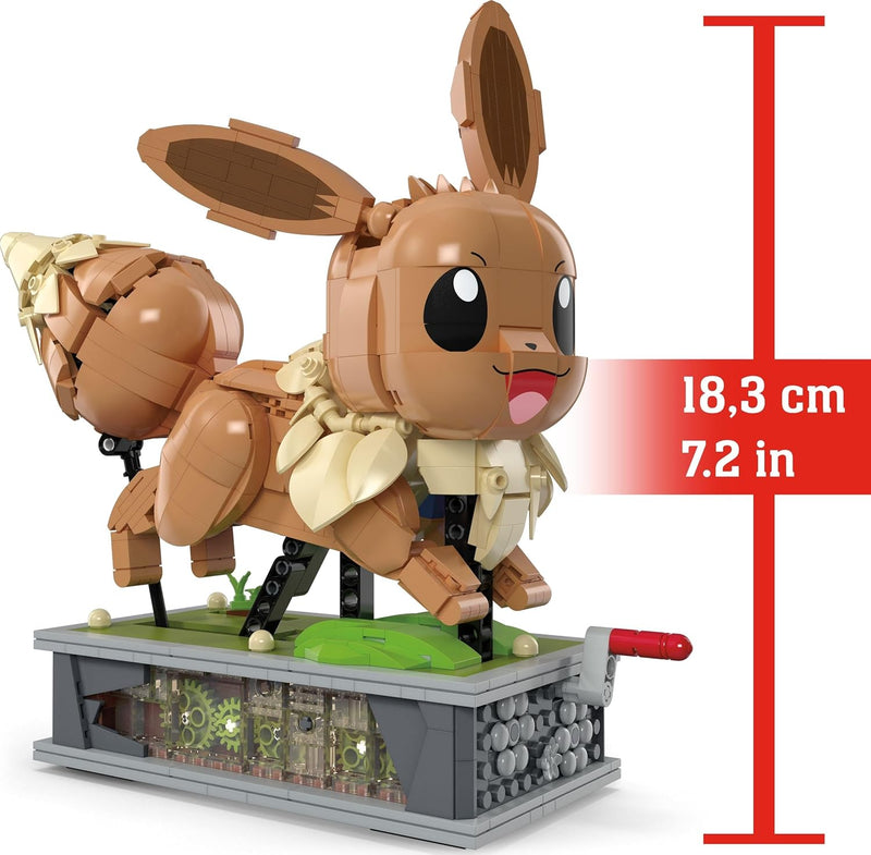 MEGA Pokémon, Blocos de Montar, Eevee com 1366 peças, Movimento e 26 cm de Altura, A partir de 18 anos