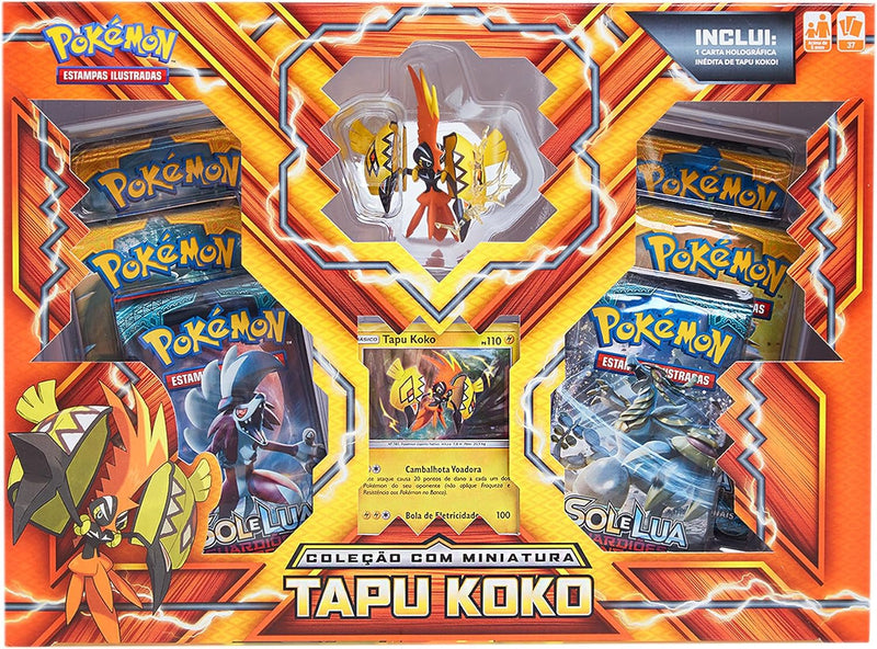 Box Pokémon Tapu Koko com Miniatura - Copag