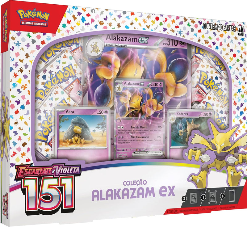 Box Pokemon Alakazam Ex Escarlate E Violeta 151 Copag